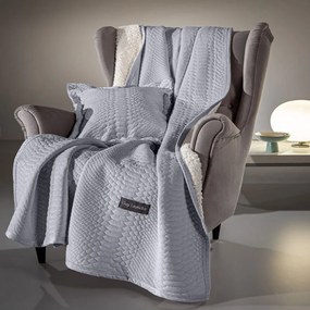 Ριχτάρι Capsule Σετ Με Διακοσμητική Μαξιλαροθήκη Silver Guy Laroche Armchair 130x170cm Microfiber