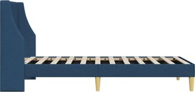 vidaXL Σκελετός Κρεβατιού Μονόχρωμο Μπλε 100 x 200 cm ύφασμα