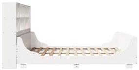 vidaXL Κρεβάτι Βιβλιοθήκη Χωρίς Στρώμα Λευκό 180x200 εκ Μασίφ Ξύλο