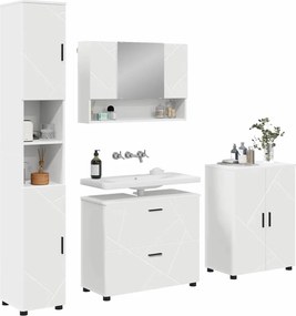 vidaXL Σετ Επίπλων Μπάνιου 4 τμχ. Λευκό 35 x 30 x 192 εκ