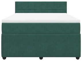 ΚΡΕΒΑΤΙ BOXSPRING ΜΕ ΣΤΡΩΜΑ ΣΚΟΥΡΟ ΠΡΑΣΙΝΟ 160X200ΕΚ. ΒΕΛΟΥΔΙΝΟ 3290085