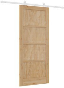 vidaXL Συρόμενη Πόρτα  με Σετ Εξαρτημάτων 86x198.5 εκ Στερεό Ξύλο Πεύκο