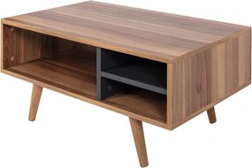 Τραπεζάκι Σαλονιού Καρυδί / Ανθρακί RARUCRA 90x55x18