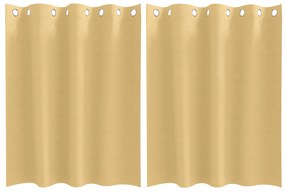 vidaXL Κουρτίνες με κουρτίνες 2 pcs Μπεζ 140 x 140 cm Πολυεστέρας
