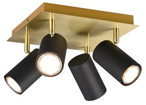 Σποτ Κινητό Τετράφωτη Ροζέτα 24xH15cm 4xGU10 Gold-Black Trio Lighting Marley 802430480