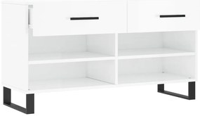 vidaXL Παπουτσοθήκη Γυαλιστερό Λευκό 102x35x55 εκ. Επεξεργασμένο Ξύλο