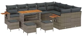 vidaXL Σετ Καναπέ Κήπου με μαξιλάρι 13 pcs Γκρι 110 x 55 x 71 εκ