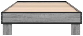 vidaXL Πλαίσιο Κρεβατιού Γκρι Sonoma 100x200 εκ. Επεξ. Ξύλο & Μέταλλο
