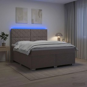 vidaXL Κρεβάτι box spring με στρώμα Taupe 180 x 200 cm Ύφασμα