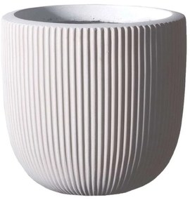 Κασπώ Πήλινο Στρογγυλό Stripe M B-5940-8 31x31x28cm White Supergreens Πηλός