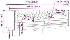 ΚΑΝΑΠΕΣ ΤΡΙΘΕΣΙΟΣ CHESTERFIELD + ΣΤΗΡΙΓΜΑΤΑ ΣΚ. ΠΡΑΣΙΝΟ ΒΕΛΟΥΔΟ 372695