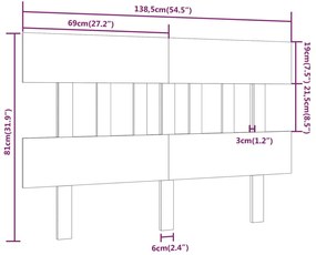 vidaXL Κεφαλάρι Κρεβατιού 138,5x3x81 εκ. από Μασίφ Ξύλο Πεύκου