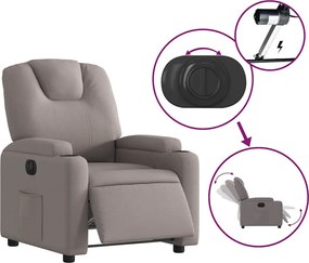 vidaXL Πολυθρόνα Ανακλινόμενη Ηλεκτρική Taupe Υφασμάτινη