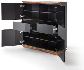 Μπουφές Μαύρη Λάκα 102x115x40