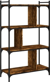 vidaXL Βιβλιοθήκη 4 Επιπέδων Καπνιστή Δρυς 76x32x123 εκ. Επεξ. Ξύλο