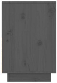 Κομοδίνα 2 τεμ. Γκρι 60 x 34 x 51 εκ. από Μασίφ Ξύλο Πεύκου - Γκρι