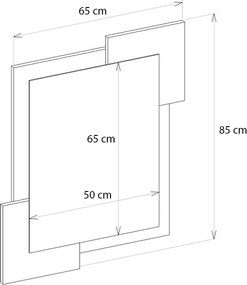 Καθρέπτης τοίχου Selinos Μegapap χρώμα λευκό 65x2,2x85εκ.