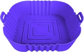 Φόρμα Σιλικόνης Τετράγωνη για Air Fryer 16cm - Μωβ