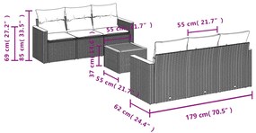 ΣΕΤ ΚΑΝΑΠΕ ΚΗΠΟΥ 7 ΤΕΜ. ΜΙΚΤΟ ΜΠΕΖ ΣΥΝΘΕΤΙΚΟ ΡΑΤΑΝ &amp; ΜΑΞΙΛΑΡΙΑ 3225793