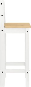 vidaXL Καρέκλες Μπαρ 2 τεμ. Λευκό Μασίφ Ξύλο Πεύκου