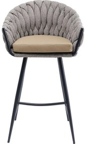Σκαμπό Μπαρ Knot Tweed Ύφασμα Γκρι  60x50x103εκ - Γκρι