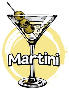 Φωτογραφία Martini glass with olives. Hand drawn, Vera Orlova