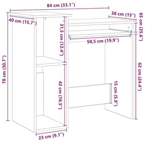 ΓΡΑΦΕΙΟ ΜΕ ΡΑΦΙΑ ΓΚΡΙ SONOMA 84X40X78 ΕΚ. ΕΠΕΞΕΡΓΑΣΜΕΝΟ ΞΥΛΟ 860450