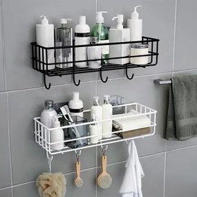 Επιτοίχιο Μεταλλικό Ράφι 28x10x11cm Άσπρο ή Μαύρο - Άσπρο