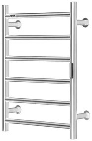 VEVOR 6-Bar Towel Warmer Rack Wall Mounted Heated Towel Rack for Bathroom Silver