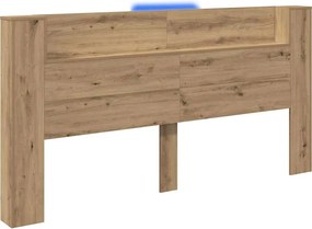 vidaXL Κεφαλάρι αποθήκευσης με LED Artisan Δρυς Επεξεργασμένο Ξύλο