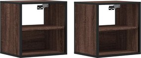 vidaXL Επίτοιχα κομοδίνα 2 τεμάχια καφέ δρυς 40x31x39,5 cm