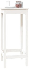 vidaXL Τραπέζι Μπαρ Λευκό 50 x 50 x 110 εκ. από Μασίφ Ξύλο Πεύκου