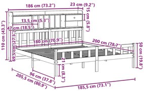 ΚΡΕΒΑΤΙ ΒΙΒΛΙΟΘΗΚΗ ΧΩΡΙΣ ΣΤΡΩΜΑ 180X200 ΕΚ ΜΑΣΙΦ ΞΥΛΟ ΠΕΥΚΟΥ 3322178