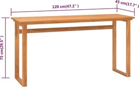 vidaXL Γραφείο 120 x 45 x 75 εκ. από Μασίφ Ξύλο Teak