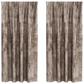 vidaXL Κουρτίνα με κουρτίνες 2 pcs Καπουτσίνο 175 x 140 εκ. Βελούδο