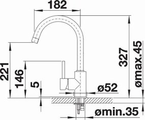 Blanco Mida-S Black Matte - Μπαταρία Κουζίνας με Ντους