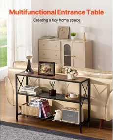 VEVOR Narrow Console Sofa Table Couch Table 3-Tier for Entryway &amp; Living Room