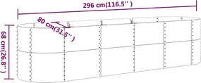 vidaXL Ζαρντινιέρα Ανθρακί 296x80x68 εκ Γαλβανισμένος χάλυβας