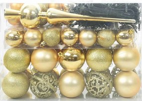 vidaXL Σετ Χριστουγεννιάτικων Στρογγυλών Μπαλίτσων 61 pcs Χρυσό