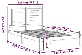 vidaXL Σκελετός Κρεβ. Χωρίς Στρώμα Λευκό 120x200 εκ Μασίφ Πεύκο