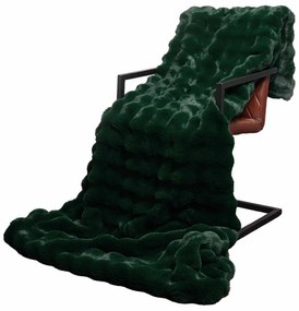 vidaXL Ψεύτικη κουβέρτα από κουνέλι Σκούρο Πράσινο 130 x 150 cm