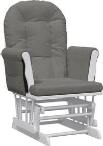 vidaXL Πολυθρόνα Relax Σκούρο Γκρι Υφασμάτινη με Σκαμπό
