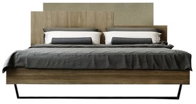 Intrahome Κρεβάτι "ΜΟΡΦΕΑΣ" διπλό σε χρώμα καρυδί-μόκα ανοιχτό 160x200 Intrahomesa-00652342