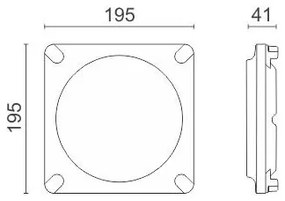 Πλαφονιέρα οροφής LED 586-19,5 x 19,5 εκ.