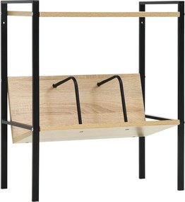vidaXL Βιβλιοθήκη 2 Επιπέδων Μαύρο/Δρυς 52x28x59εκ. Επεξεργασμένο Ξύλο