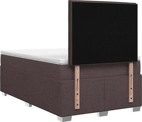 vidaXL Κρεβάτι box spring με στρώμα Σκούρο Καφέ 120 x 200 cm Ύφασμα