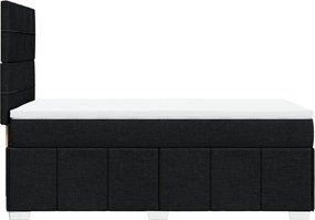 vidaXL Κρεβάτι Boxspring με Στρώμα Μαύρο 100 x 200 εκ. Υφασμάτινο