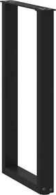 vidaXL Πόδια Κονσόλας σε Σχήμα U 2 τεμ. Μαύρο 28x(72-73) εκ. Ατσάλι