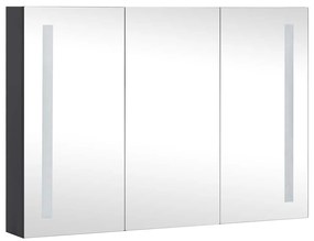 vidaXL Καθρέφτης Μπάνιου με Ντουλάπι &amp; LED 89 x 14 x 62 εκ.