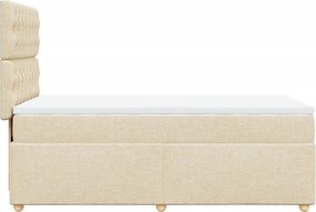 vidaXL Κρεβάτι Boxspring με Στρώμα Κρεμ 90x190 εκ.Υφασμάτινο